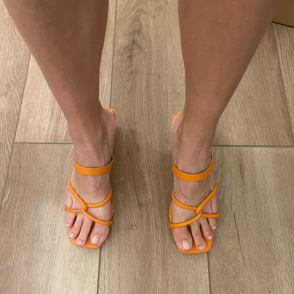 Orange strap sandals